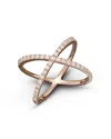 Bloomingdale's Diamond X Band In 14k Yellow Gold, .40 Ct. T. W. In White/rose