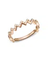 Bloomingdale's Diamond Zigzag Ring In 14k Rose Gold, 0.10 Ct. T. W. In White/rose