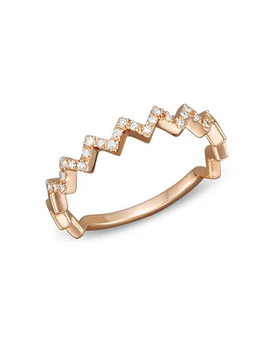 Bloomingdale's Diamond Zigzag Ring In 14k Rose Gold, 0.10 Ct. T. W. In White/rose