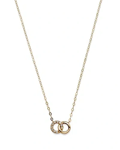 Bloomingdale's Double O Pendant Necklace In 14k Yellow Gold, 0.06 Ct. T. W. - 150th Anniversary Exclusive