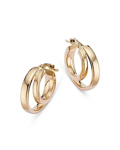 Bloomingdale's Double Row Hoop Earrings In 14k Yellow Gold - Exclusive