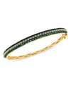 Bloomingdale's Emerald And Diamond Bangle Bracelet In 14k Yellow Gold - Exclusive In Emerald Diamond