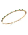 Bloomingdale's Emerald & Diamond Bangle Bracelet In 14k Yellow Gold - Exclusive In Green/gold