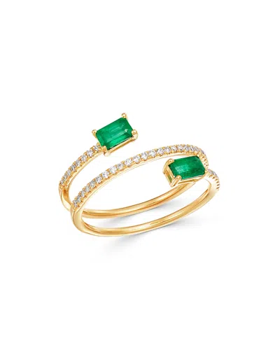 Bloomingdale's Emerald & Diamond Coil Ring In 14k Yellow Gold - Exclusive In Emerald/gold