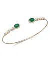 Bloomingdale's Emerald & Diamond Cuff Bangle Bracelet In 14k Yellow Gold - Exclusive In Green/gold
