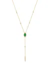 Bloomingdale's Emerald & Diamond Lariat Necklace In 14k Yellow Gold, 16-18 - Exclusive In Emerald/gold