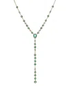 Bloomingdale's Emerald & Diamond Lariat Necklace In 14k Yellow Gold, 18 - Exclusive In Green/gold