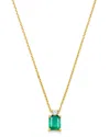 Bloomingdale's Emerald & Diamond Pendant Necklace In 14k Yellow Gold, 16 - Exclusive In Green/gold