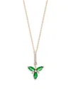 Bloomingdale's Emerald & Diamond Pendant Necklace In 14k Yellow Gold, 18 - Exclusive In Green/gold