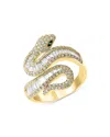 Bloomingdale's Emerald & Diamond Snake Ring In 14k Yellow Gold - Exclusive In Gold