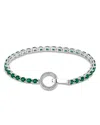 Bloomingdale's Emerald & Diamond Toggle Tennis Bracelet In 14k White Gold In Green/white