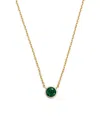 Bloomingdale's Emerald Bezel Pendant Necklace In 14k Yellow Gold, 16 - Exclusive In Green/gold
