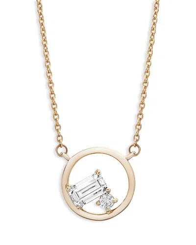 Bloomingdale's Emerald Cut And Round Diamond Necklace In 14k Yellow Gold, 0.20 Ct. T. W. - Exclusive In White/gold