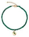 Bloomingdale's Emerald Stackable Bead Sunbeam Charm Bracelet In Green/gold