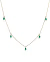 Bloomingdale's Emerald Teardrop Charm Necklace In 14k Yellow Gold, 17 - Exclusive In Green/gold