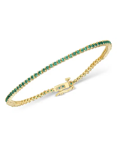 Bloomingdale's Emerald Tennis Bracelet In 14k Yellow Gold - Exclusive In Green/gold