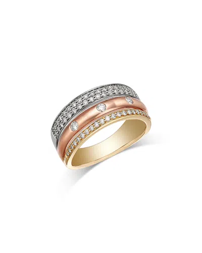 Bloomingdale's Fine Collection 14k Tricolor Gold Diamond Pave Band, 0.45 Ct. T. W.
