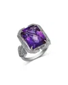 Bloomingdale's Fine Collection 14k White Gold Amethyst & Diamond Ring In Purple/white