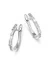 Bloomingdale's Fine Collection 14k White Gold Diamond Huggie Hoop Earrings, 0.25 Ct. T. W. In White
