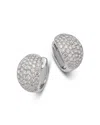 Bloomingdale's Fine Collection 14k White Gold Diamond Pave Oval Hoop Earrings, 3.85 Ct. T. W. In White