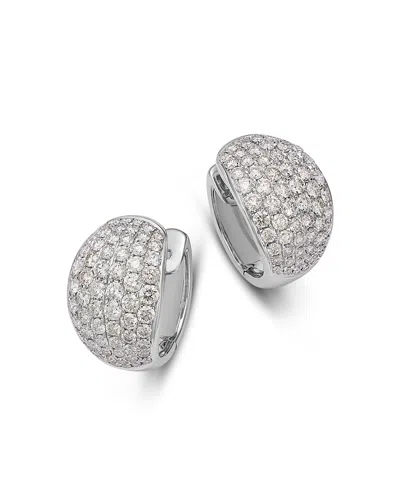 Bloomingdale's Fine Collection 14k White Gold Diamond Pave Oval Hoop Earrings, 3.85 Ct. T. W.
