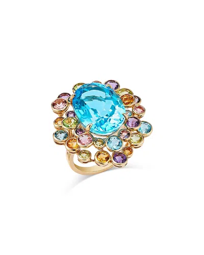 Bloomingdale's Fine Collection 14k Yellow Gold Blue Topaz & Mixed Gemstone Statement Ring In Multi