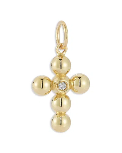 Bloomingdale's Fine Collection 14k Yellow Gold Cross Charm Pendant With Diamonds, 0.03 Ct. T. W.