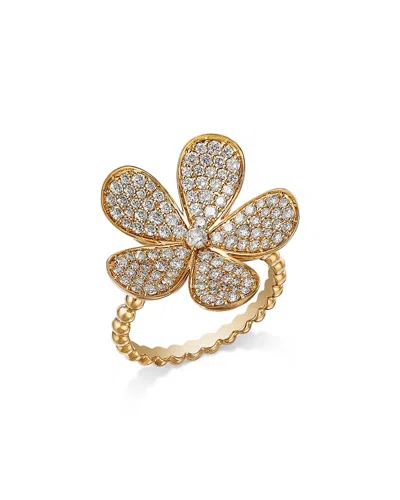 Bloomingdale's Fine Collection 14k Yellow Gold Diamond Flower Ring, 1.25 Ct. T. W.