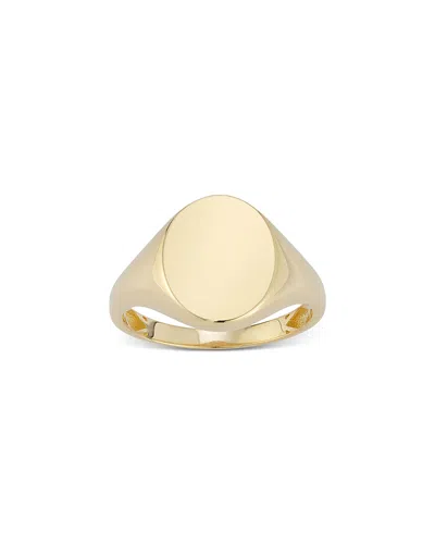 Bloomingdale's Fine Collection 14k Yellow Gold Flat Oval Signet Ring In Red