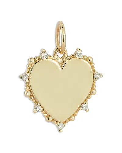 Bloomingdale's Fine Collection 14k Yellow Gold Heart Charm Pendant With Diamonds, 0.04 Ct. T. W.