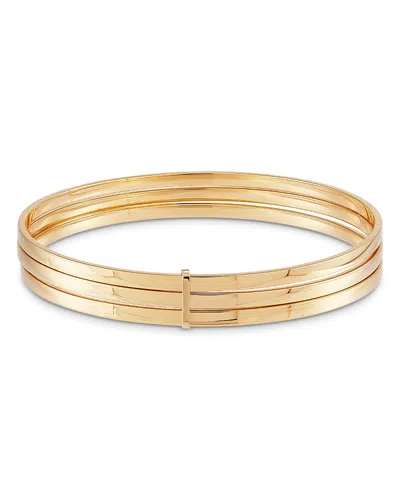 Bloomingdale's Fine Collection 14k Yellow Gold Polished Trio Bar Slip Bangle Bracelet