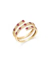 Bloomingdale's Fine Collection 14k Yellow Gold Ruby & Diamond Twist Ring In Pink/gold