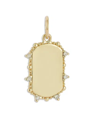 Bloomingdale's Fine Collection 14k Yellow Gold Tag Charm Pendant With Diamonds, 0.04 Ct. T. W.