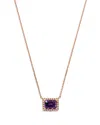 Bloomingdale's Fine Collection Amethyst & Diamond Pendant Necklace In 14k Rose Gold, 16 - Exclusive In Purple/pink