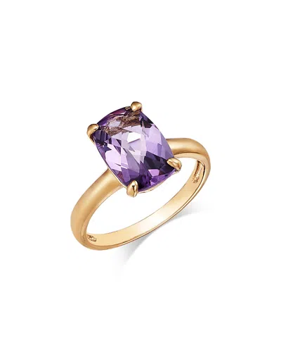 Bloomingdale's Fine Collection Amethyst Cushion Cut Ring In 14k Yellow Gold In Gray