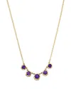 Bloomingdale's Fine Collection Amethyst Five Stone Collar Necklace In 14k Yellow Gold, 16-18 In Gold