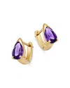 Bloomingdale's Fine Collection Amethyst Pear Huggie Hoop Earrings In 14k Yellow Gold In Purple