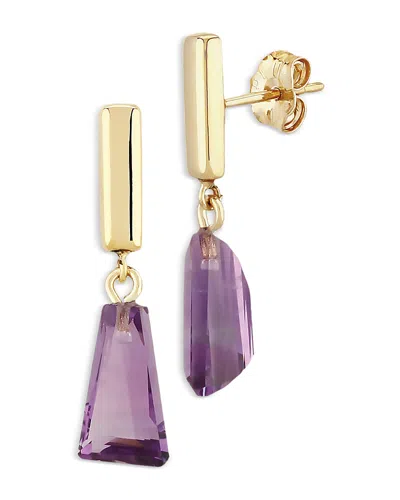Bloomingdale's Fine Collection Amethyst Trapezoid Drop Earrings In 14k Yellow Gold In Purple