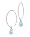Bloomingdale's Fine Collection Aquamarine Briolette Sweep Threader Earrings In 14k White Gold In Gold