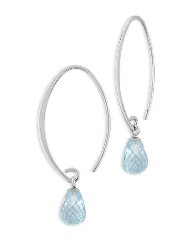 Bloomingdale's Fine Collection Aquamarine Briolette Sweep Threader Earrings In 14k White Gold