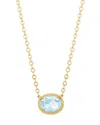 Bloomingdale's Fine Collection Aquamarine Faceted Oval Pendant Necklace In 14k Yellow Gold, 18-19 In Gold