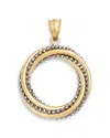 Bloomingdale's Fine Collection Beaded Twist Circle Charm In 14k White & Yellow Gold In Multi