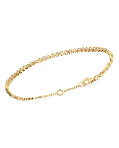Bloomingdale's Fine Collection Bezel-set Diamond Stacking Bracelet In 14k Yellow Gold, 0.25 Tcw In Gray