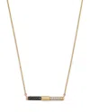 Bloomingdale's Fine Collection Black & White Diamond Bar Necklace In 14k Yellow Gold In Gold
