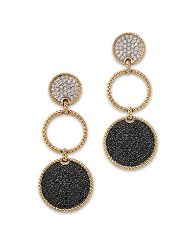 Bloomingdale's Fine Collection Black & White Diamond Drop Earrings In 14k Yellow Gold