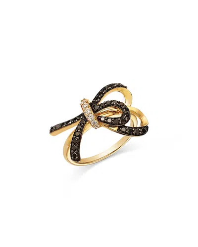 Bloomingdale's Fine Collection Black & White Diamond Ring In 14k Yellow Gold, 0.68 Ct. T. W.