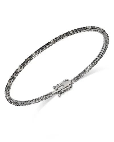 Bloomingdale's Fine Collection Black & White Diamond Tennis Bracelet In 14k White Gold, 1.50 Ct. T. W. In Black/white