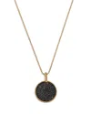 Bloomingdale's Fine Collection Black Diamond Circle Pendant Necklace In 14k Yellow Gold, 0.75 Ct. T. W. In Gold