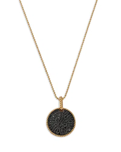 Bloomingdale's Fine Collection Black Diamond Circle Pendant Necklace In 14k Yellow Gold, 0.75 Ct. T. W.