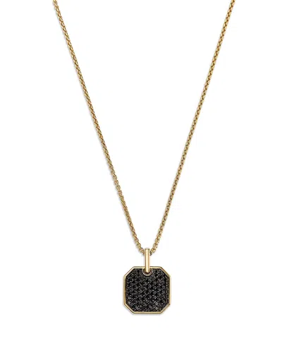 Bloomingdale's Fine Collection Black Diamond Dog Tag Pendant Necklace In 14k Yellow Gold, 1.25 Ct. T. W.